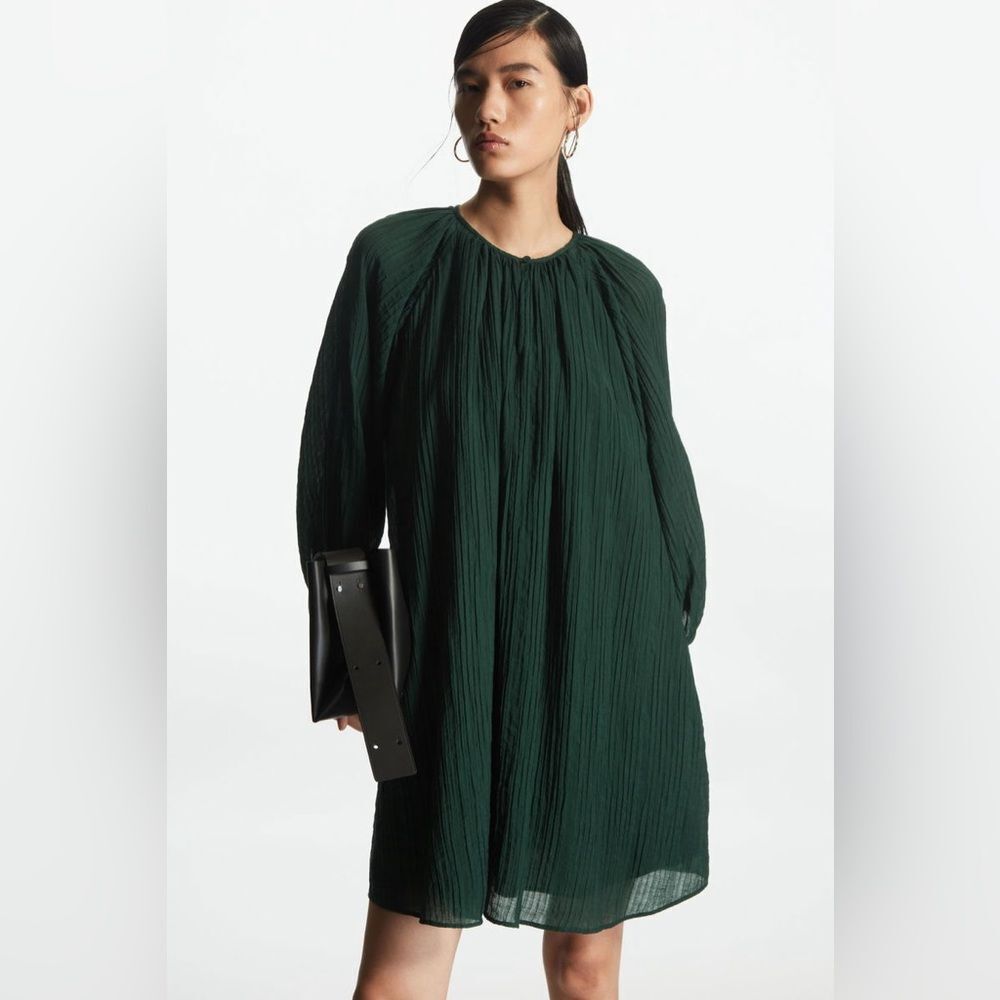 COS Dark Green Long Sleeve Dress